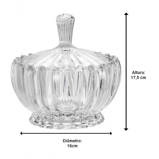 Bomboniere 16,5x17,5cm Geneva Com Tampa
